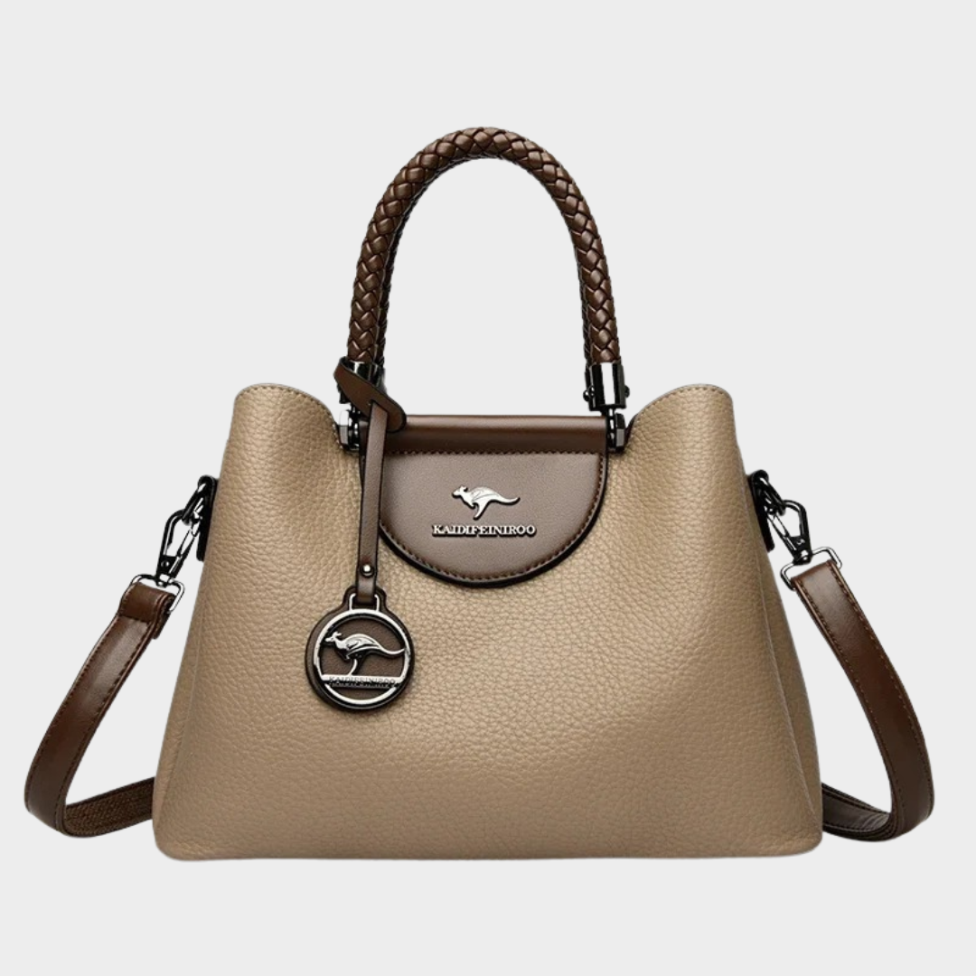 Women Handbag – PU Leather Tote Bag with Braided Handle and 3-Layer Structure – Multiple Colours