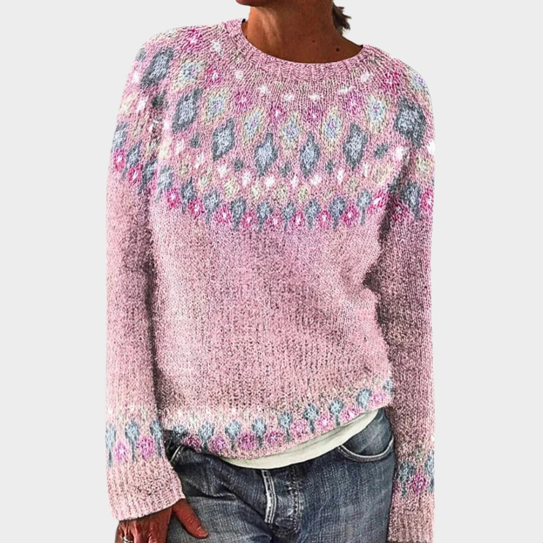 Women - Wool Sweater - Round Neck - Printed Knitwear - Soft & Warm - Multiple Colours