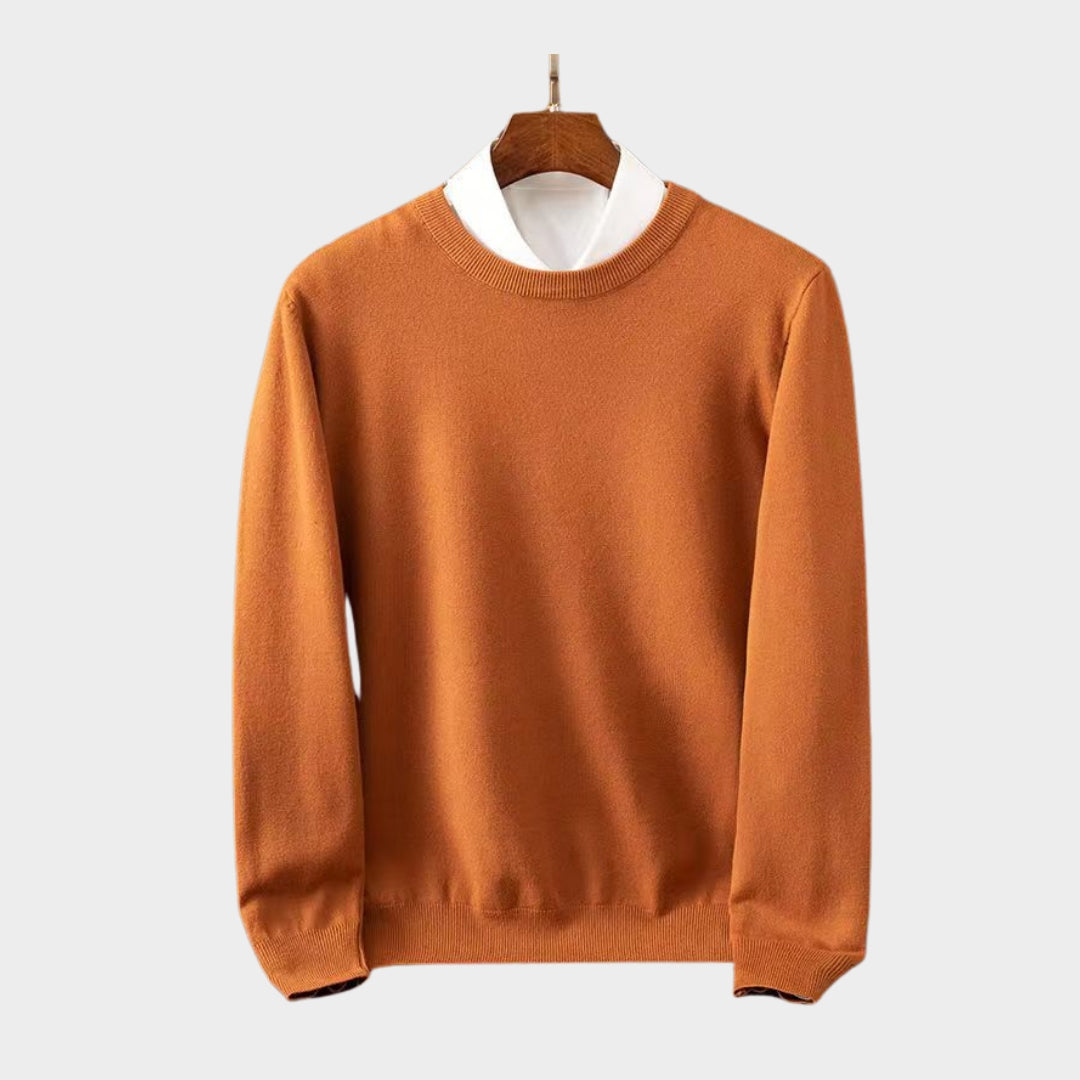 Cashmere Men’s Sweater – Soft O-Neck Knit, Long Sleeve Wool Pullover, Multiple Colors