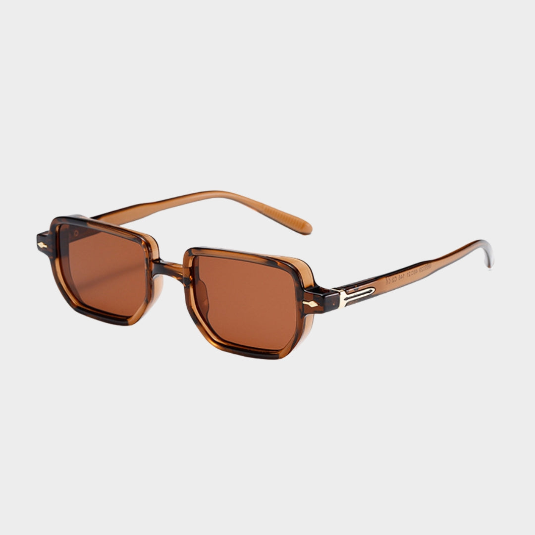 Retro Rectangular Rivets Men Punk Gradient Sunglasses - UV400 Shades in Multiple Colors