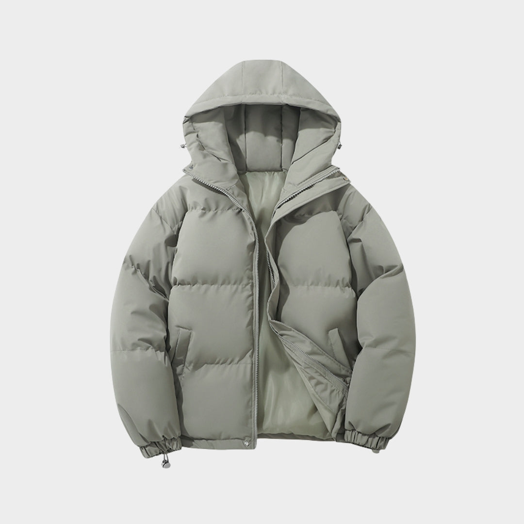 Women’s High Neck Hooded Puffer Jacket - Cotton Padded - Zipper Design - Warm Winter Coat - Multiple Colours