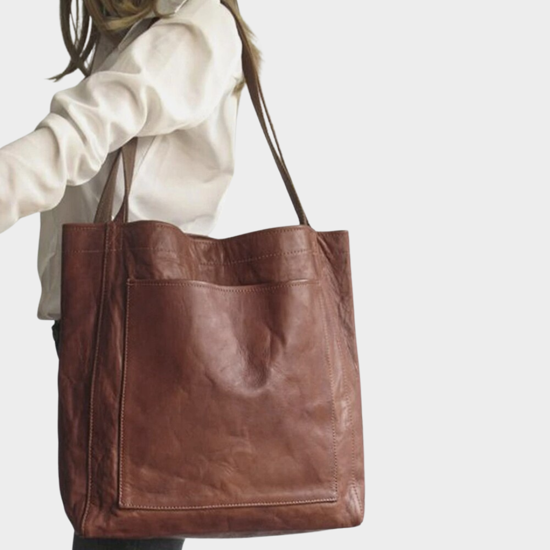 Women’s Large Capacity Tote Bag – Faux Leather Shoulder Handbag – Retro Design – Multiple Colours