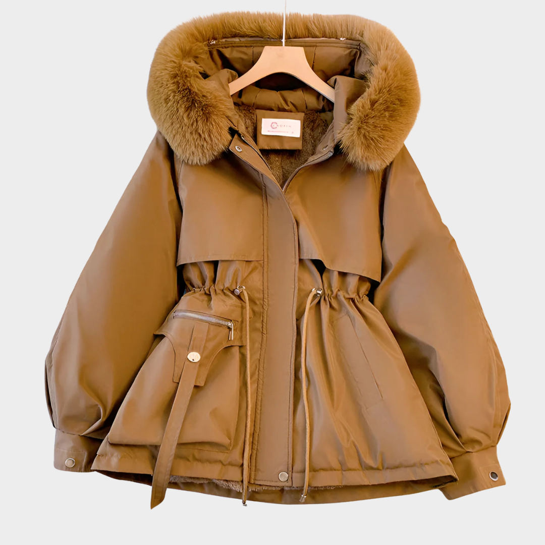 Women Parka Coat – Long Hooded Jacket with Big Fur Collar – Warm Wool Liner – Padded Snow Wear Outerwear – Multiple Colours