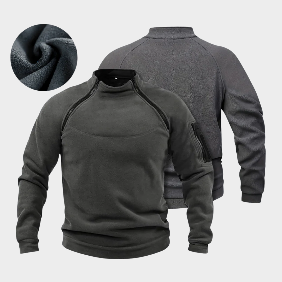 Men Tactical Fleece Pullover – Outdoor Windproof Thermal Hiking Jacket with Warm Fluffy Lining – Multiple Colours
