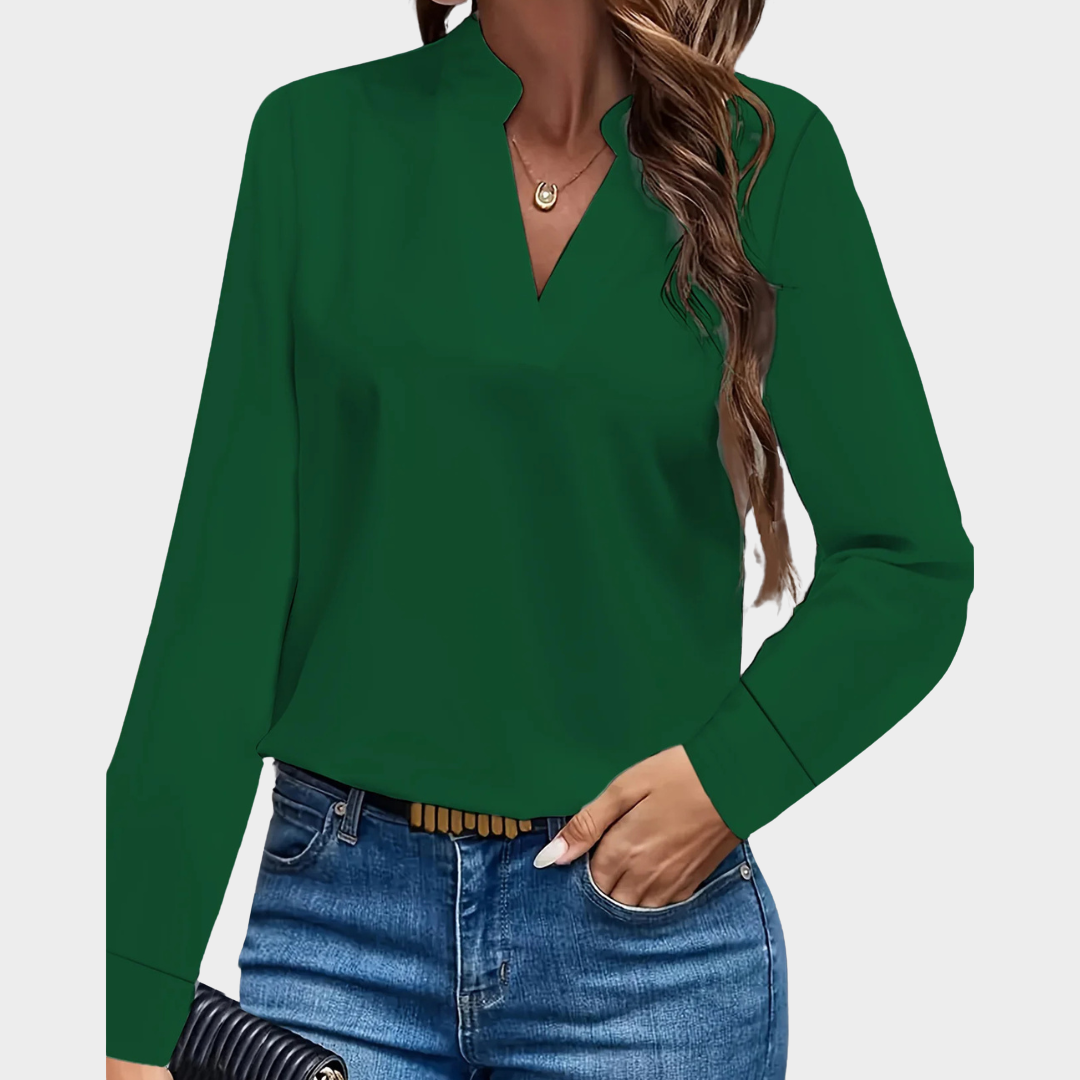 Women's Elegant Chiffon Blouse – Long Sleeve Office Shirt – Lightweight & Stylish – Multiple Colours