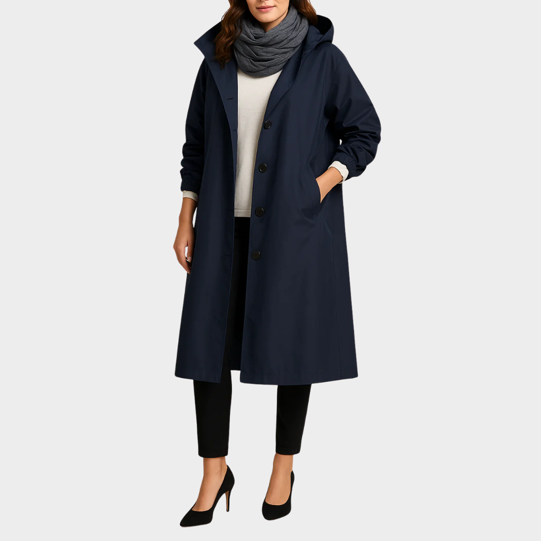Women Loose Long Trench Coat – Oversized Buttoned Lapel Overcoat with Pockets – Comfortable Casual Outerwear – Multiple Colours