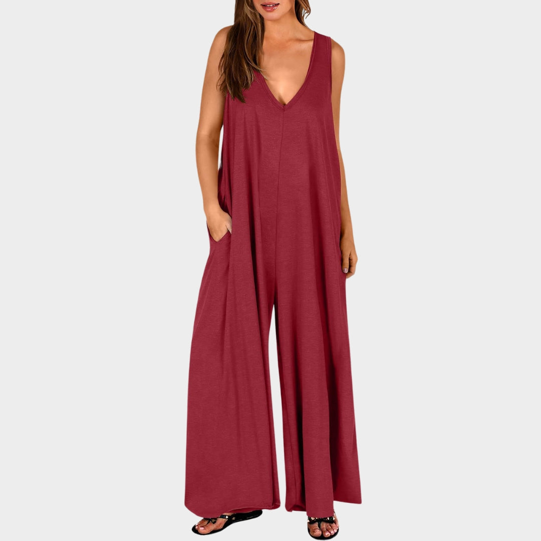 Summer Fresh Casual Jumpsuit for Women – Relaxed Fit, Wide-Leg, Multiple Colors