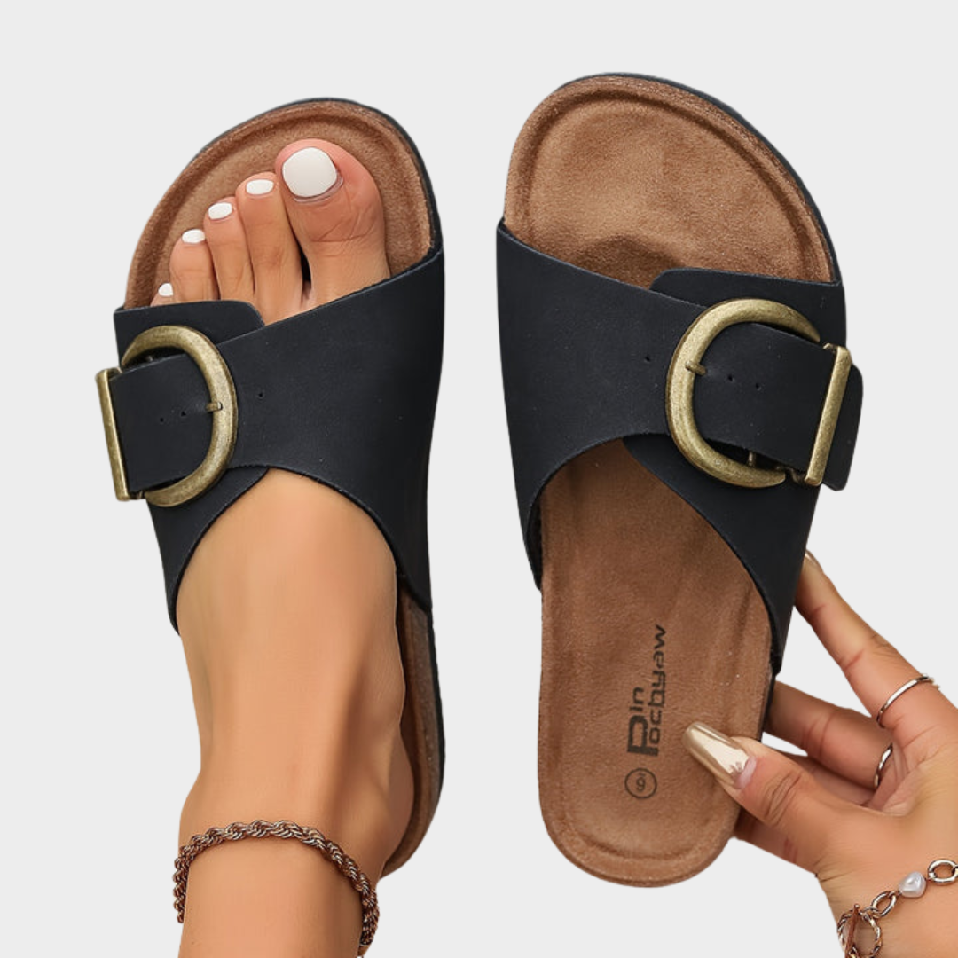 Women’s Flat Sandals – Open Toe Slippers – Lightweight Slip-On – Multiple Colours