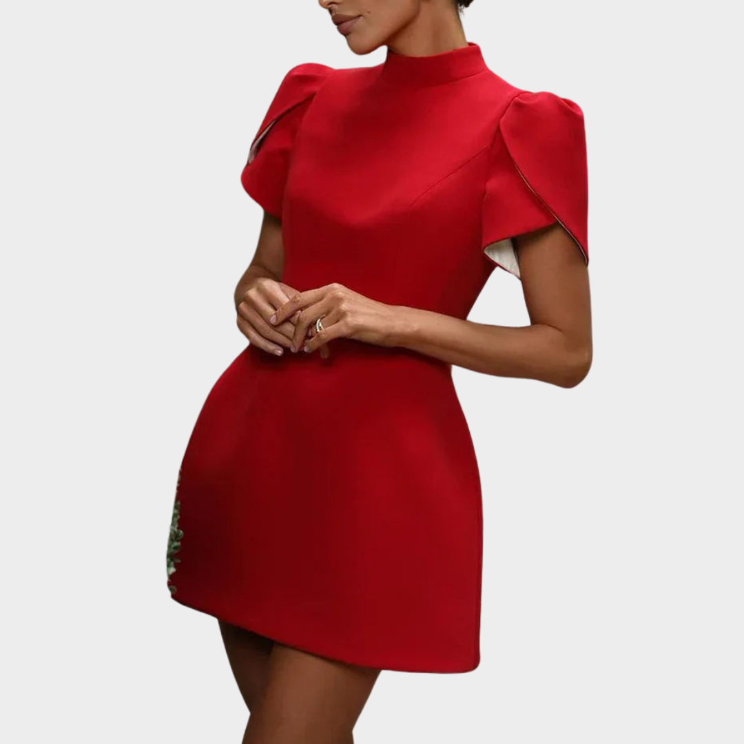 Women's Elegant Mini Dress – Hollow Out Bow Detail – Chic & Stylish – Multiple Colours
