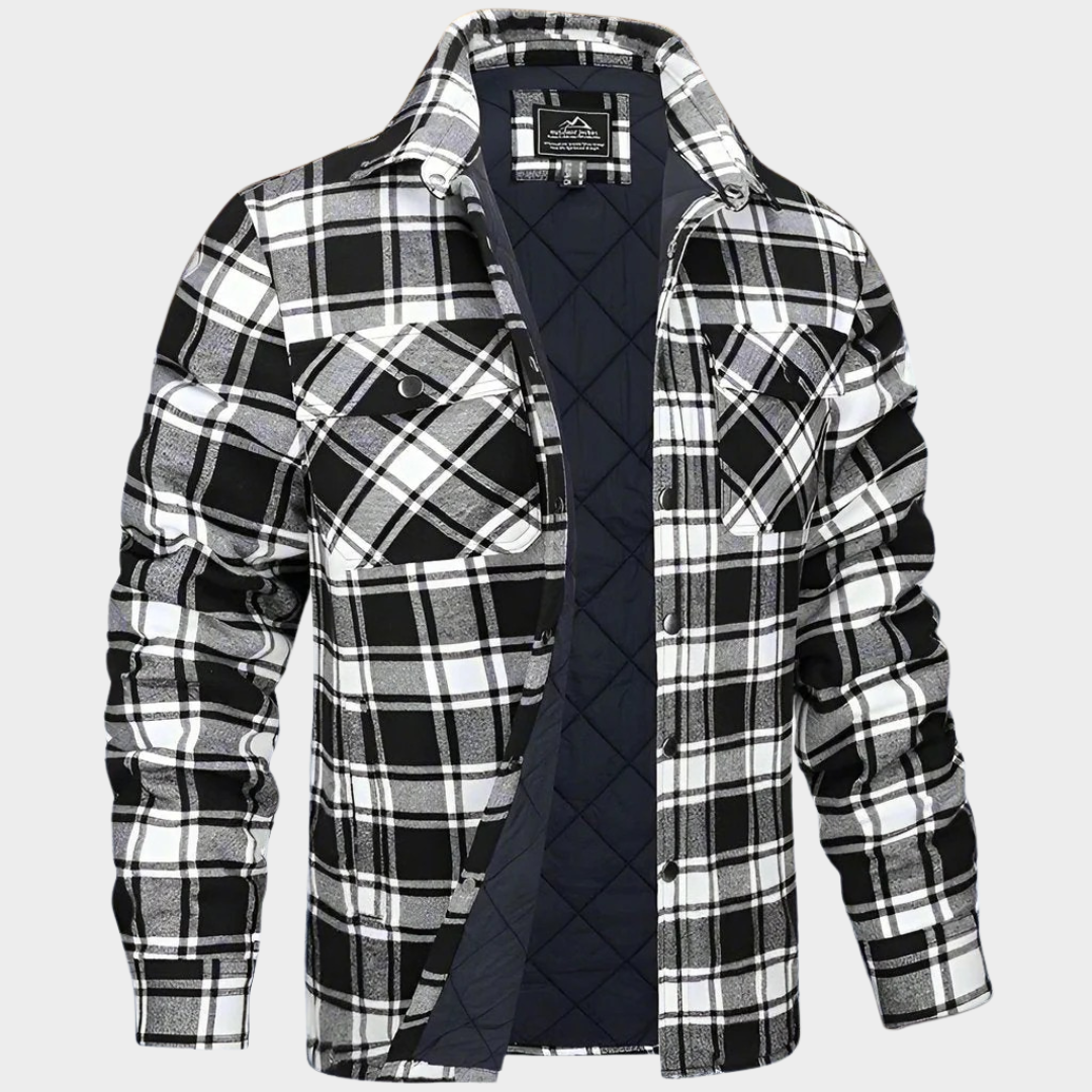 Men Plaid Shirt Jacket – Thickened Long Sleeve with Collar and Loose Fit – Multiple Colours