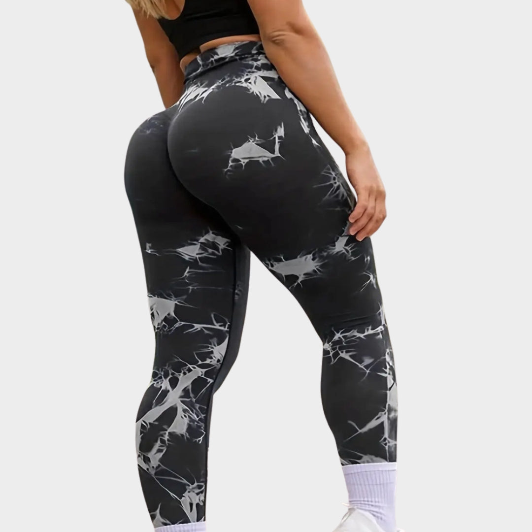 Women's Tie-Dye Seamless High-Waist Leggings - Butt-Lifting Stretch Fitness & Yoga Trousers - Multiple Colours