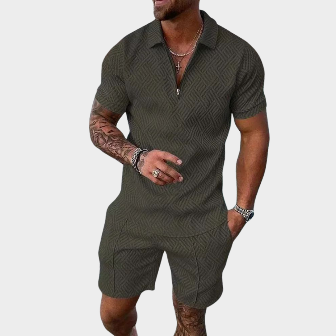 Men's 2-Piece Casual Set - Short Sleeve T-Shirt & Matching Shorts - Lightweight & Breathable - Multiple Colours