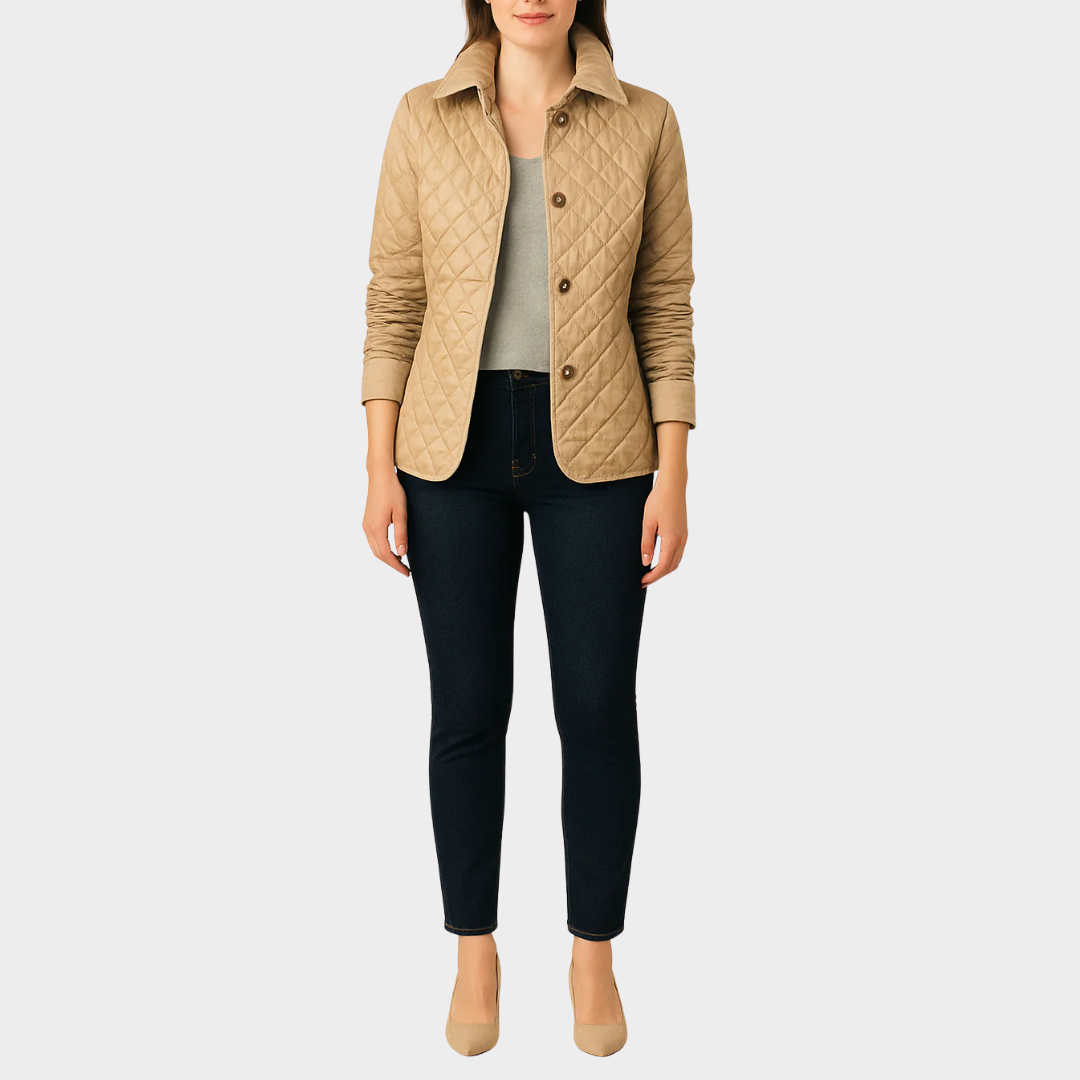 Women Quilted Coat – Lightweight Buttoned Long Jacket with Relaxed Fit – Breathable Comfortable Outerwear – Multiple Colours