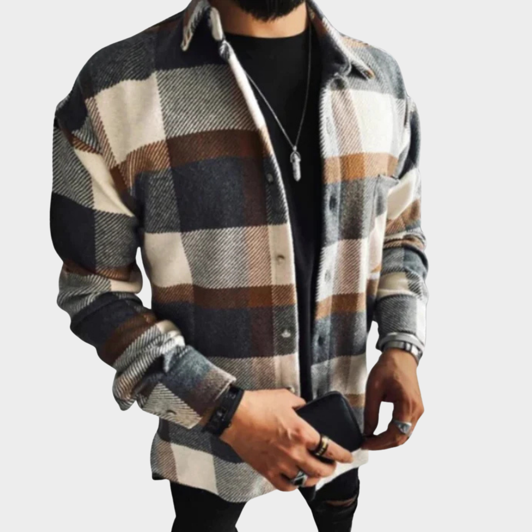 Men’s Flannel Shirt – Long Sleeve – Plaid Button-Down – Soft Cotton – Regular Fit – Multiple Colours