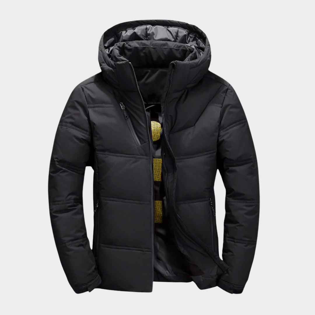 Men’s Hooded Down Jacket – Thickened Lightweight Parka Coat with Duck Down Filling for Outdoor Activities – Multiple Colours