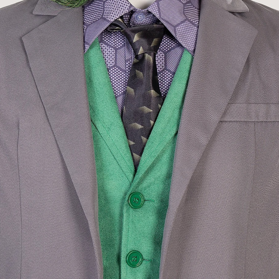 Men Dark Knight Joker Halloween Costume – Cosplay Outfit with Jacket Vest and Shirt – Full Set Party Uniform Inspired by Movie – Purple