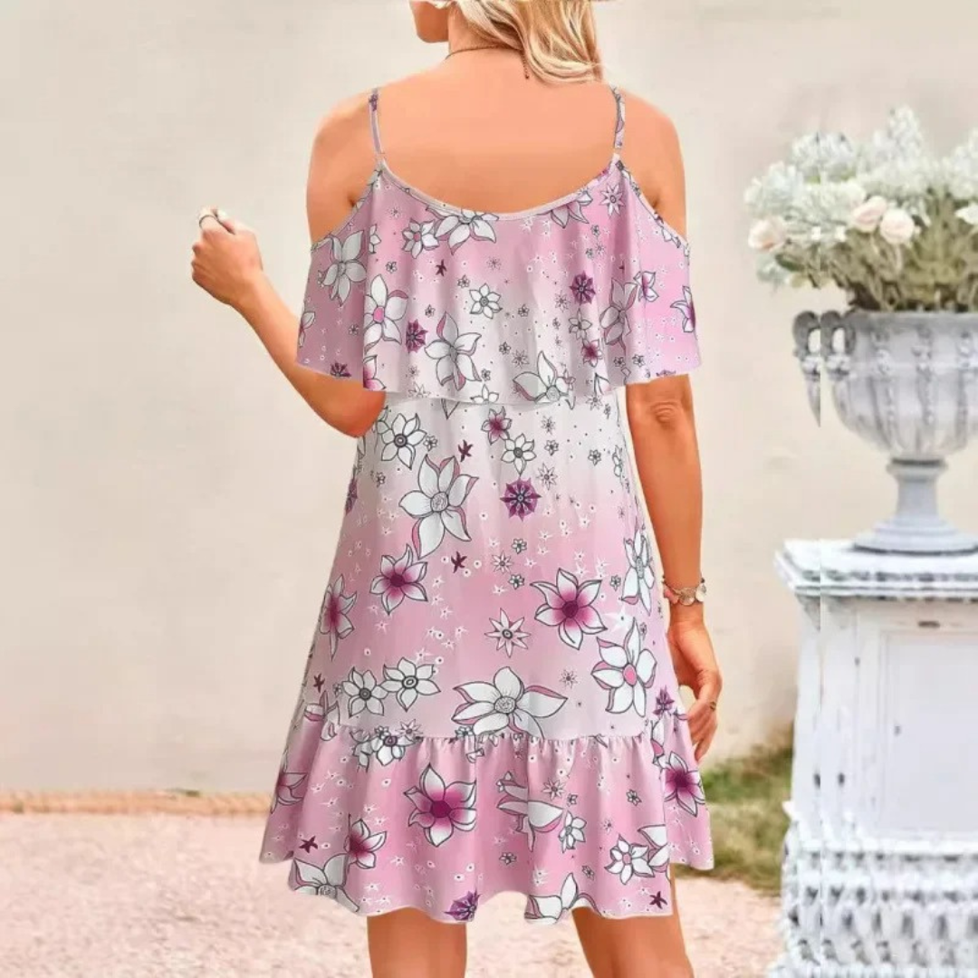 Women Floral Print Dress – Sleeveless Tank Style – Decorative Pleats – Lightweight Fabric – Elegant Fit – Multiple Colours