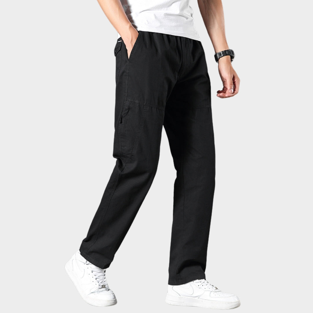 Men's Cargo Joggers - Elastic Waist - Multi-Pocket Design - Casual & Durable Work Trousers