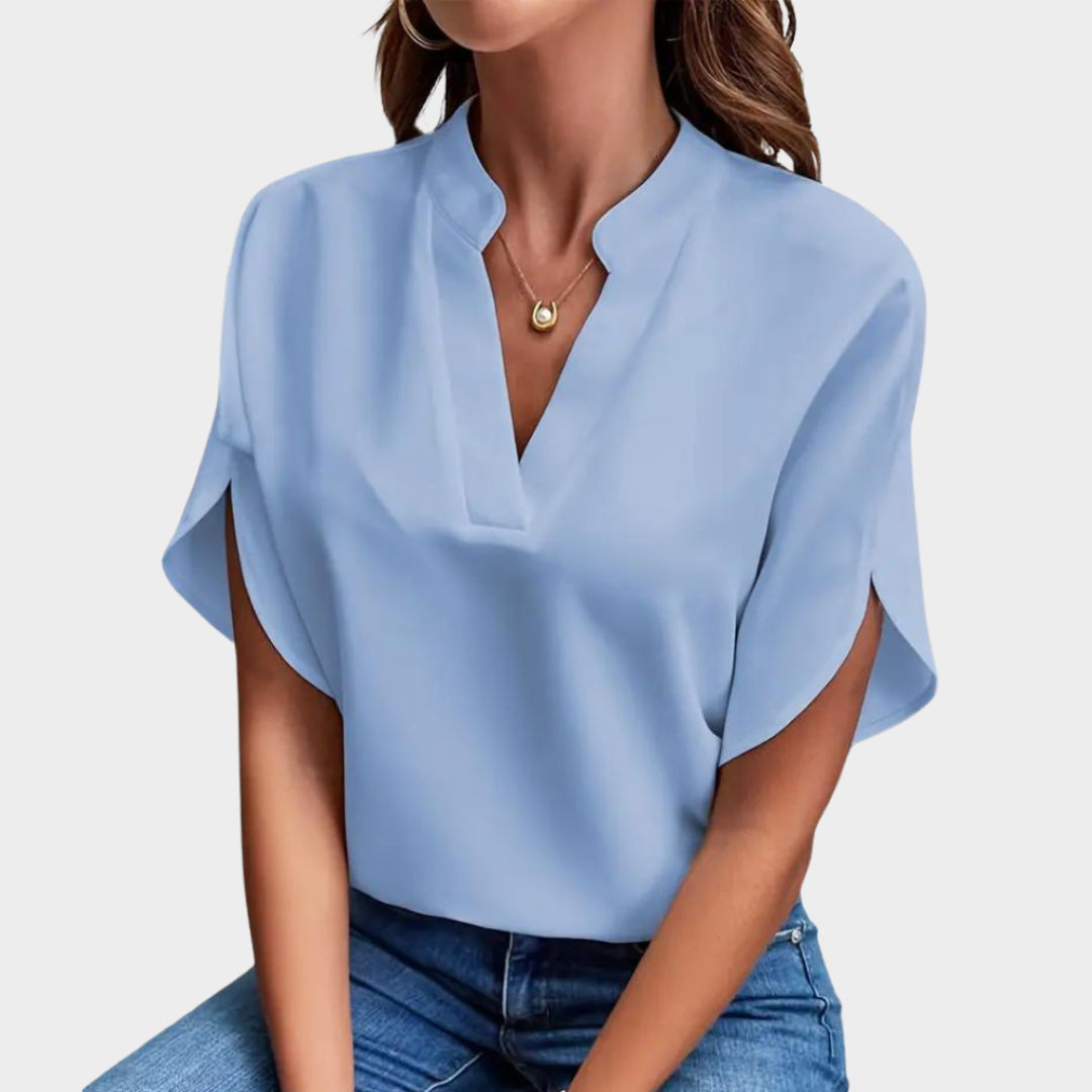 Women's Chiffon Blouse - Long Sleeve - V Neck - Loose Fit - Multiple Colours
