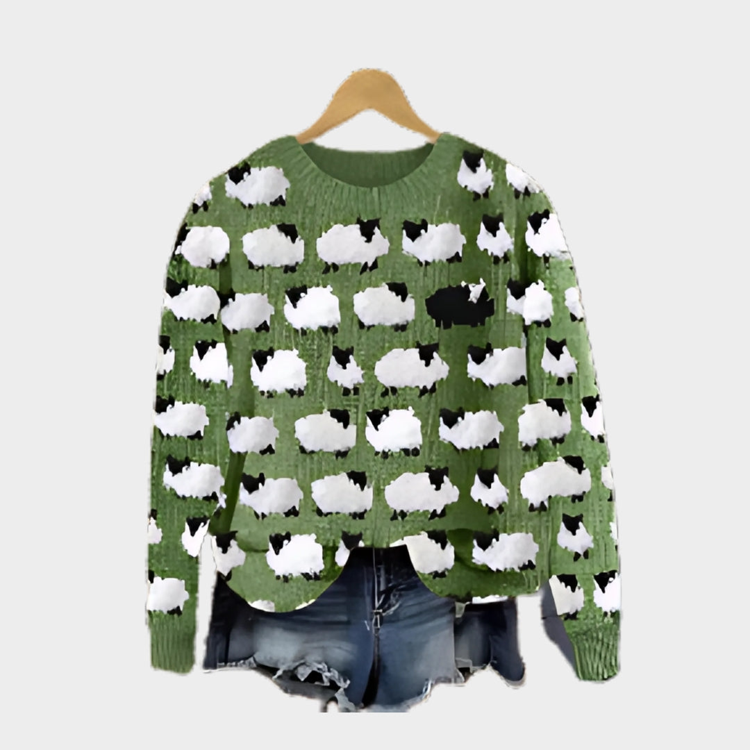 Women’s 3D Printed Sweater - Round Neck Casual Long Sleeve Top, Autumn Style