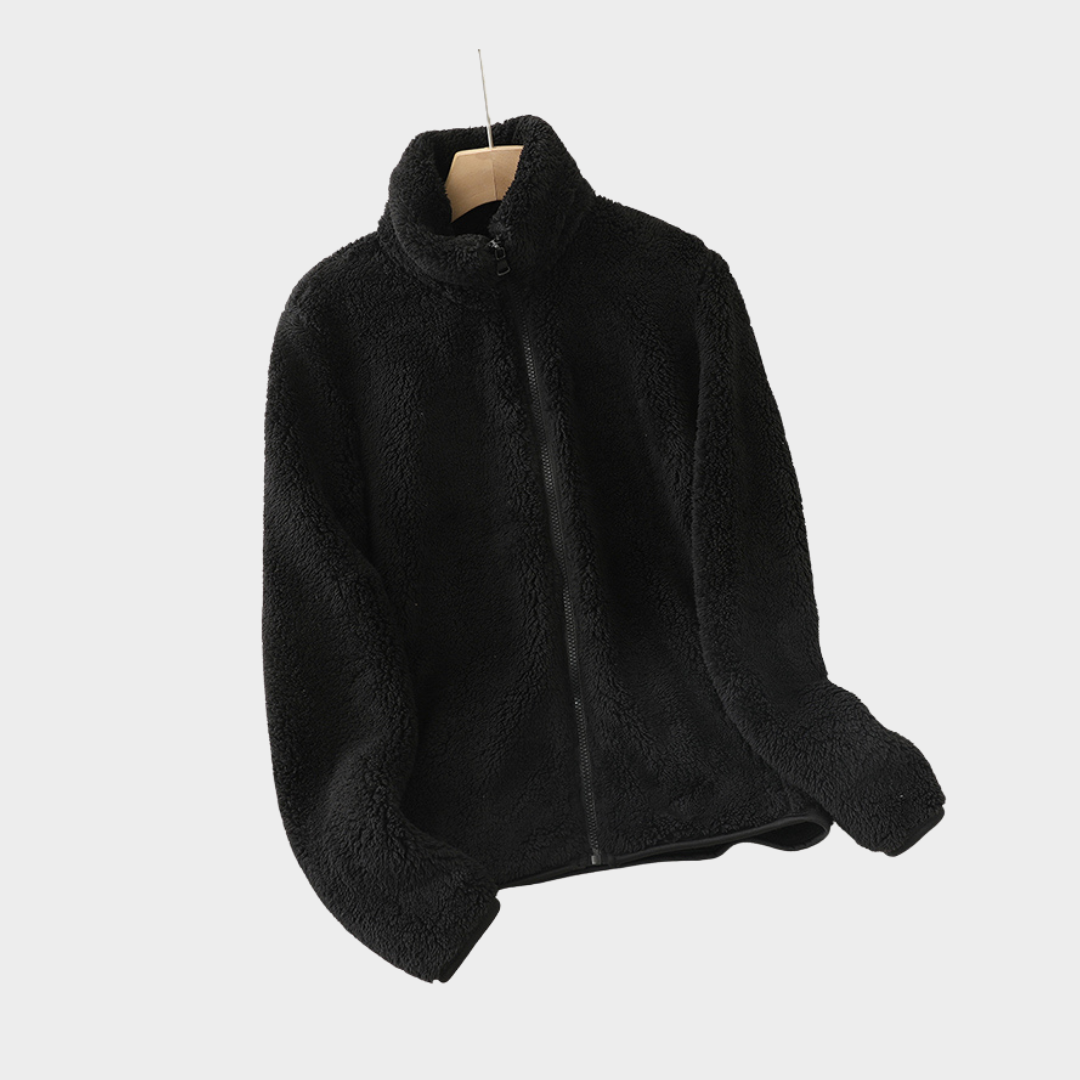 Women's Fleece Jacket – Winter Warm Double-Sided Wear Polar Fleece Jacket, Available in Black, Beige, Blue, and More