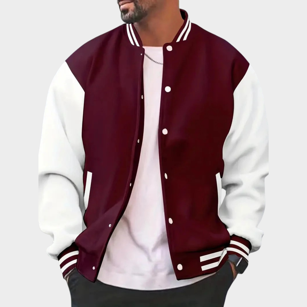 Men's Bomber Jacket – Regular Fit with Snap Front and Contrast Sleeves – Multiple Colours