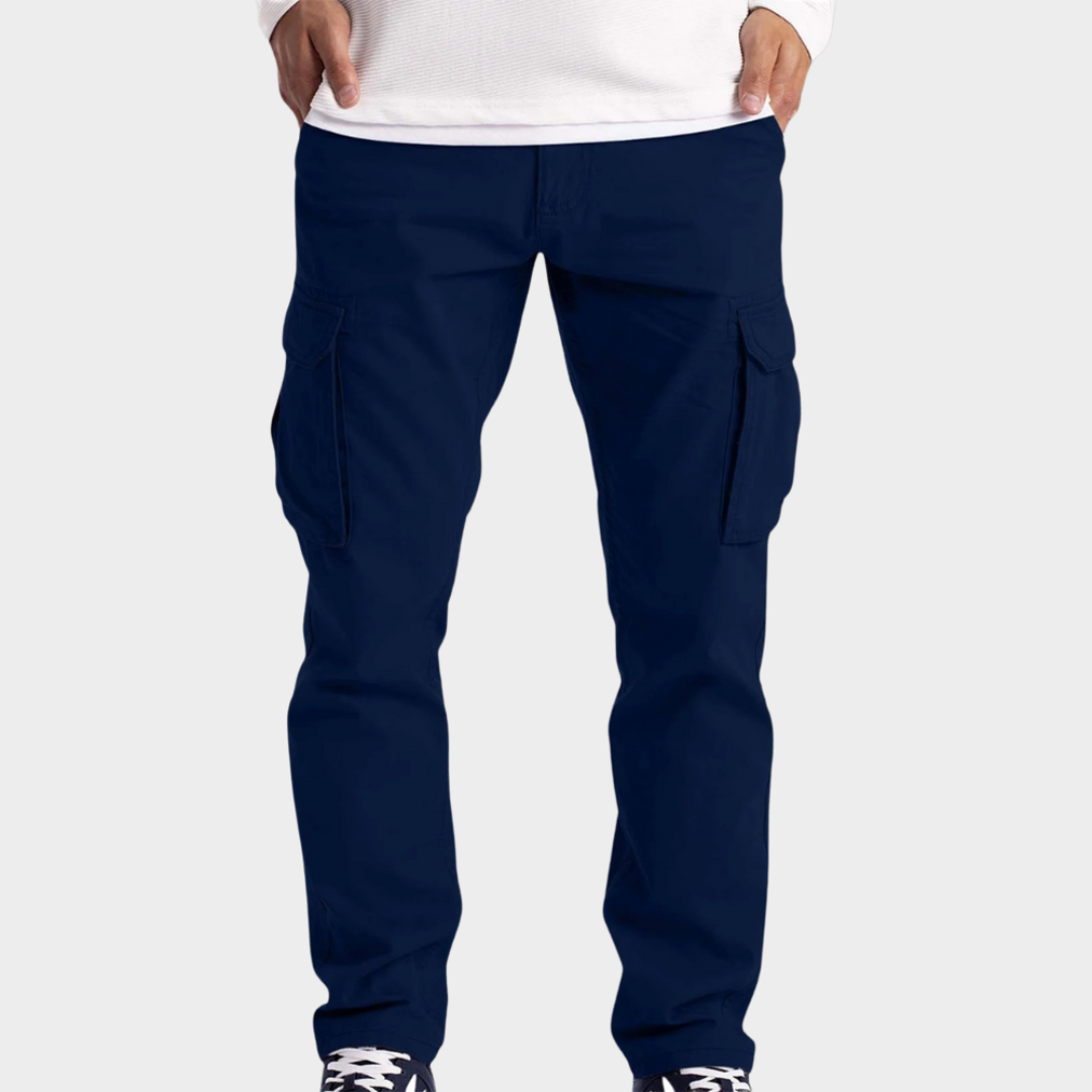 Men's Cargo Pants – High Waist – Loose Fit – Multi-Pocket – Elastic Waistband – Casual Overalls – Multiple Colours