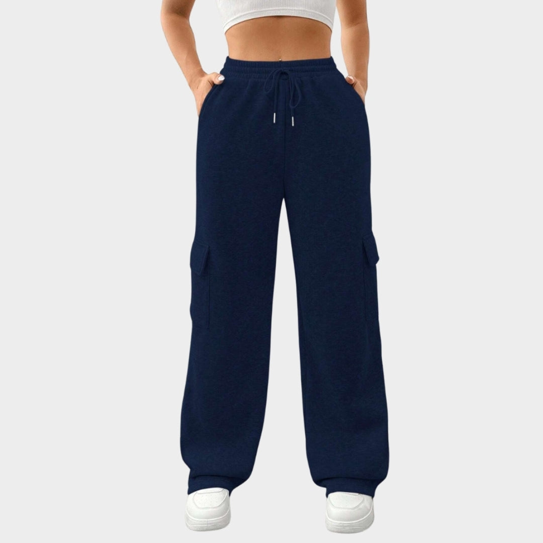 Women’s Wide Leg Jogging Pants - Autumn Winter Fashion with Side Pockets, Versatile Sports Trousers, Grey, Black, Blue and more