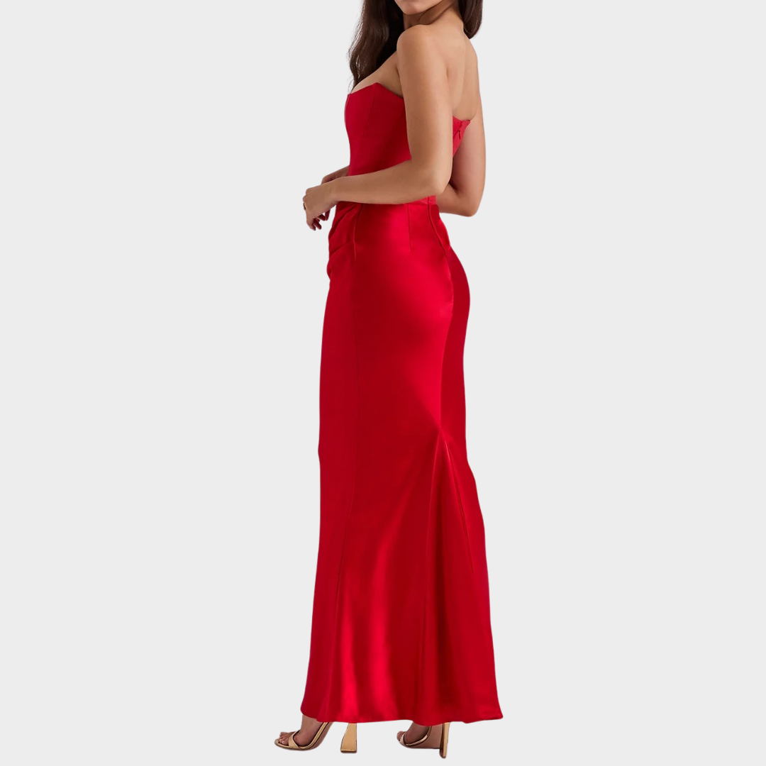 Women’s Long Dress – Strapless Patchwork Design – Sleeveless Backless Slim Fit – Mermaid Evening Gown – Multiple Colours
