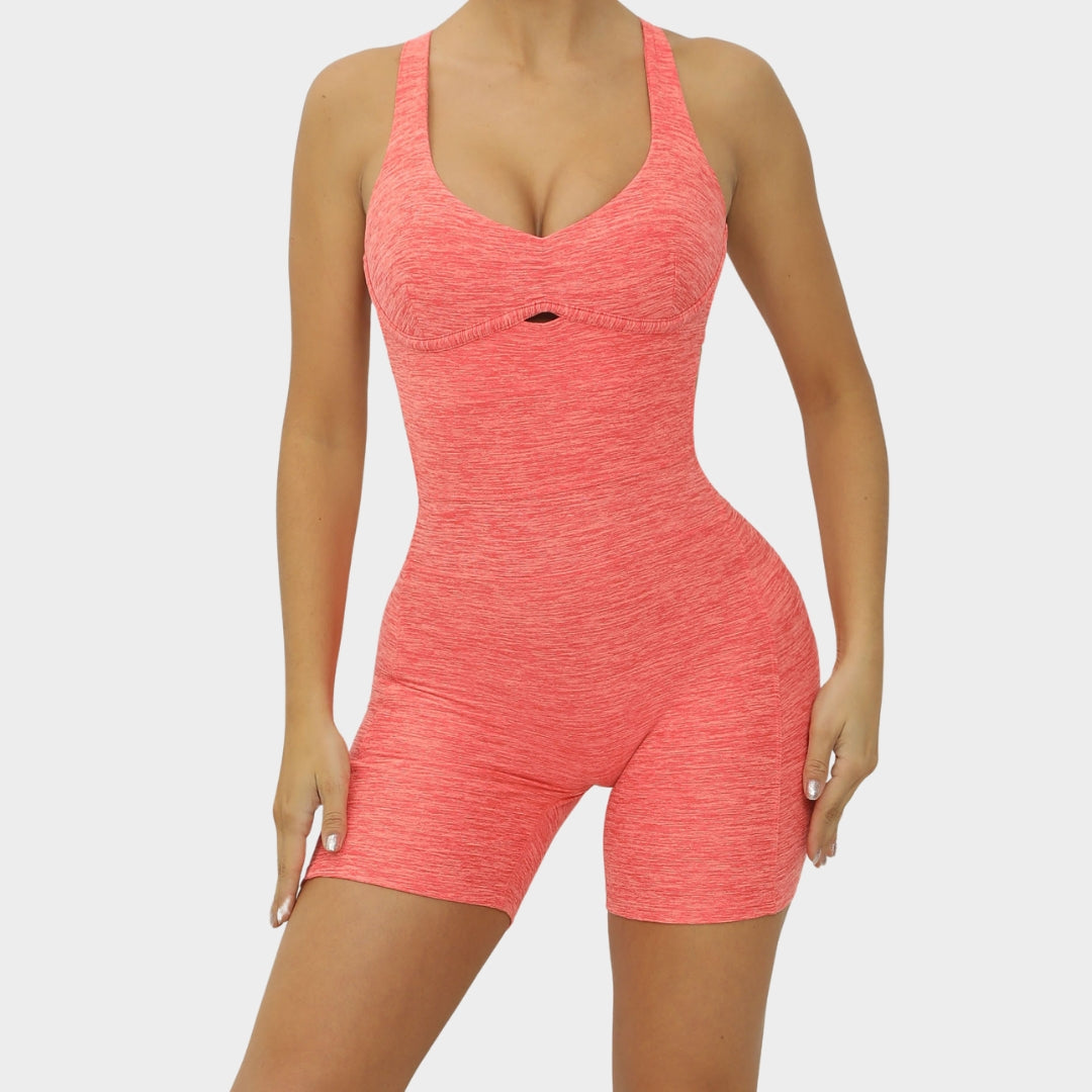 Women's Open-Back Bodysuit - Adjustable Straps Scrunch Fit - No Front Seam - Multiple Colours