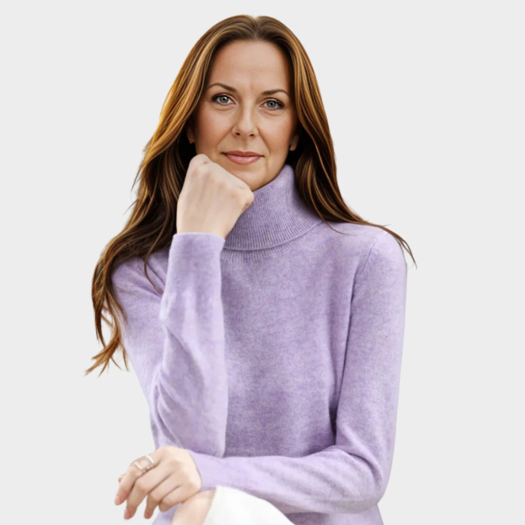 Women’s Cashmere Sweater - High-Neck - Warm Woolen Knit Jumper – Multiple Colours