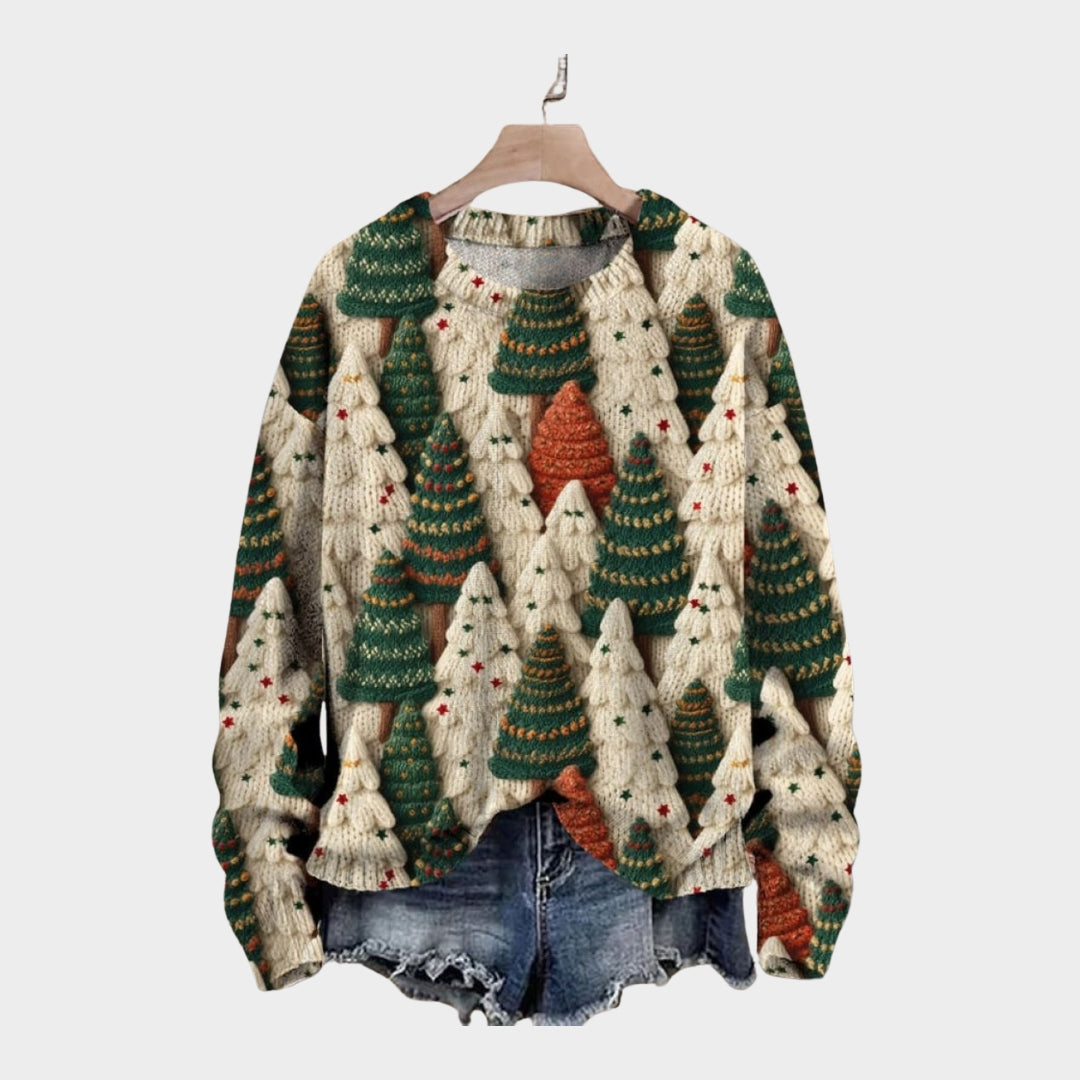 Women’s 3D Printed Sweater - Round Neck Casual Long Sleeve Top, Autumn Style