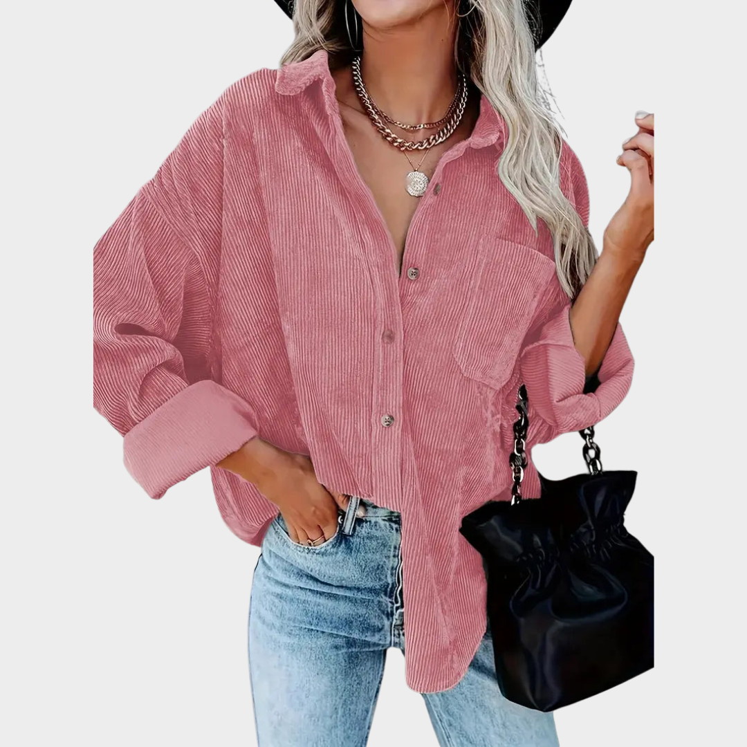 Women's Corduroy Shirt – Oversized Fit – Single Breasted – Soft & Warm – Casual & Stylish – Multiple Colours