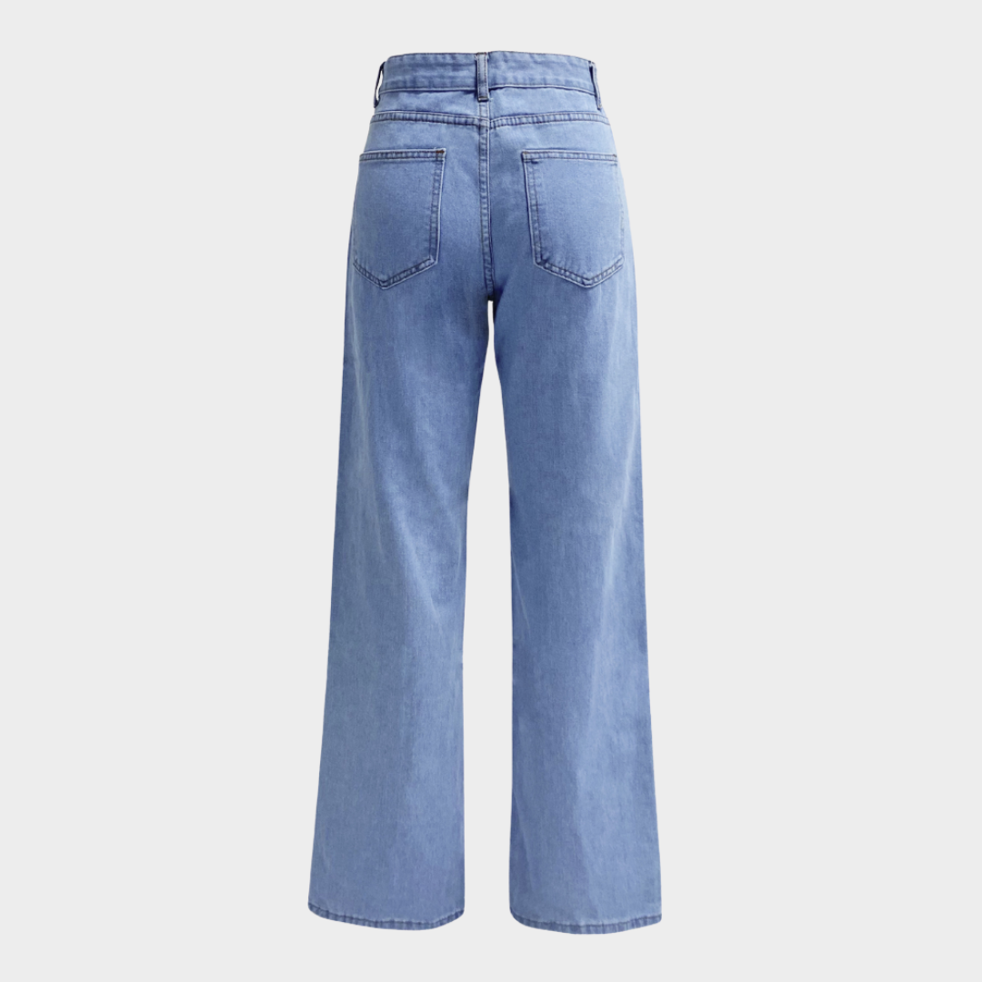 Women's High-Waist Straight-Leg Jeans - Ankle Length - Denim Trousers - Multiple Colours