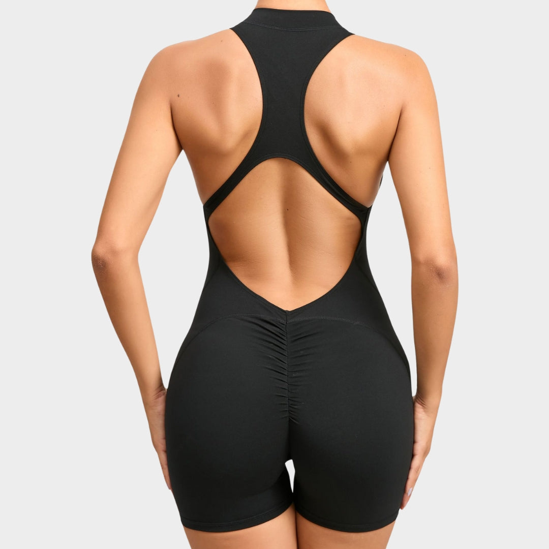 Women's Sleeveless Sports Jumpsuit - One-Piece Gym Romper - Scrunch Back - Multiple Colours