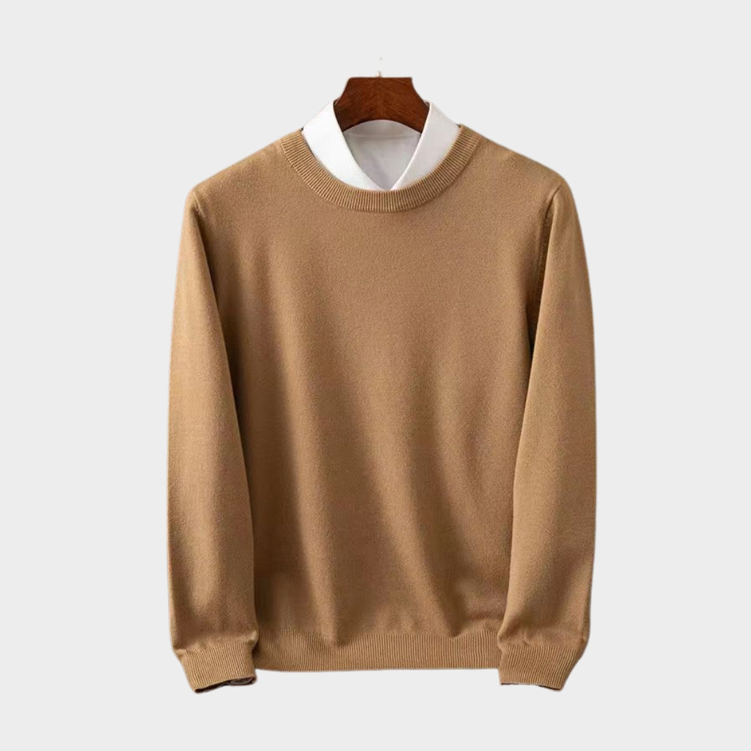 Cashmere Men’s Sweater – Soft O-Neck Knit, Long Sleeve Wool Pullover, Multiple Colors