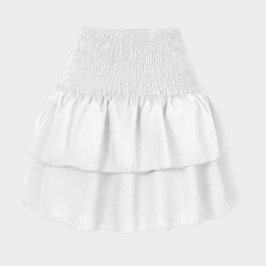 Women High Waist Mini Skirt – Ruffle Pleated Design with Casual Print – Multiple Colours