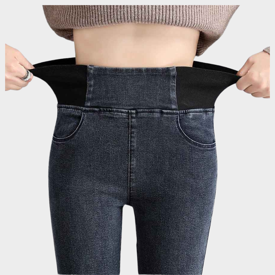 Women's High-Waist Skinny Jeans - Slim Fit Stretch Denim - Vintage Wash Pencil Trousers - Multiple Colours