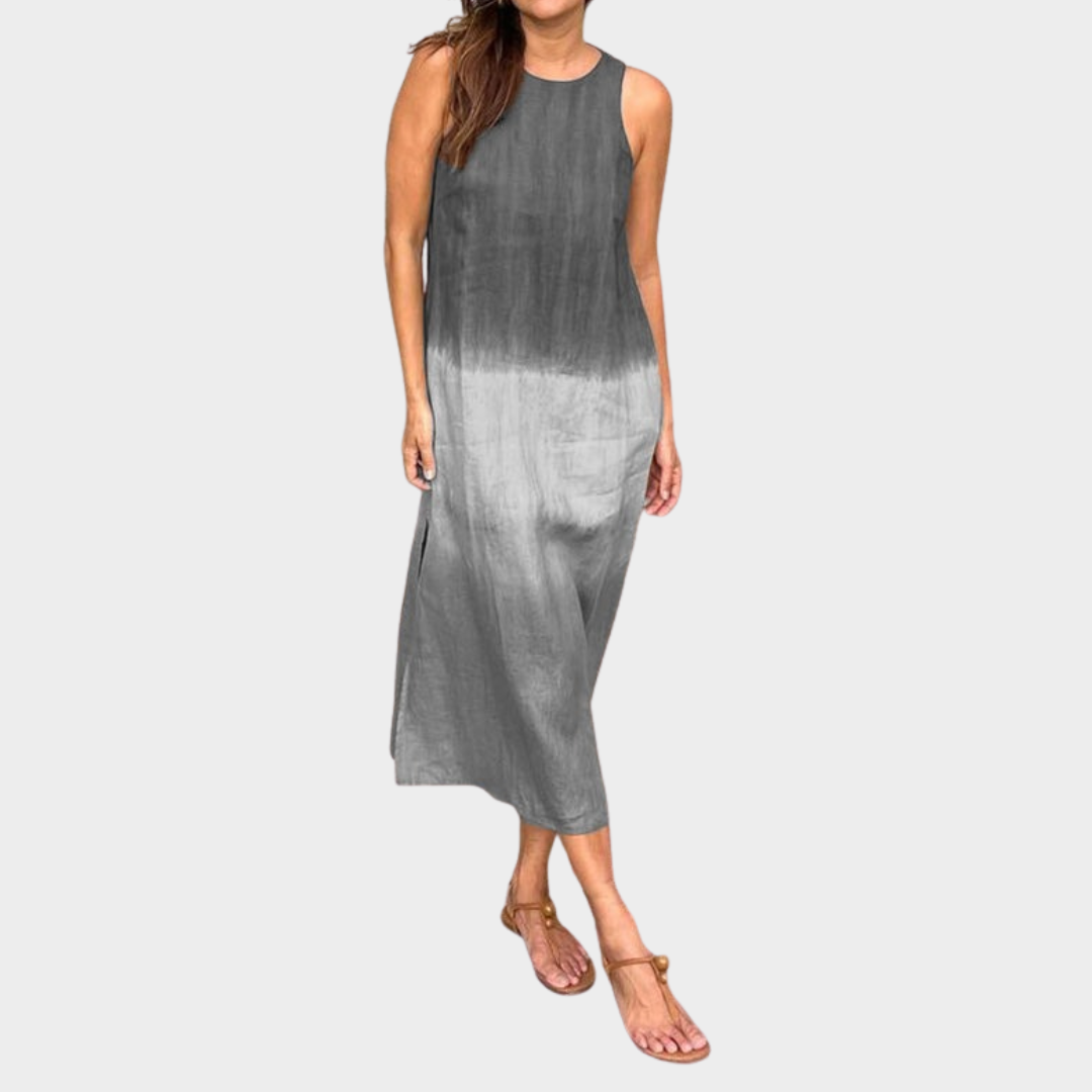 Women’s Sleeveless Maxi Dress – O-Neck – Relaxed Fit – Gradient Print – Soft Fabric – Multiple Colours