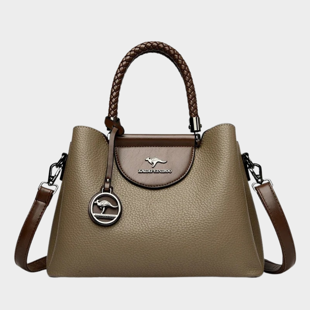Women Handbag – PU Leather Tote Bag with Braided Handle and 3-Layer Structure – Multiple Colours