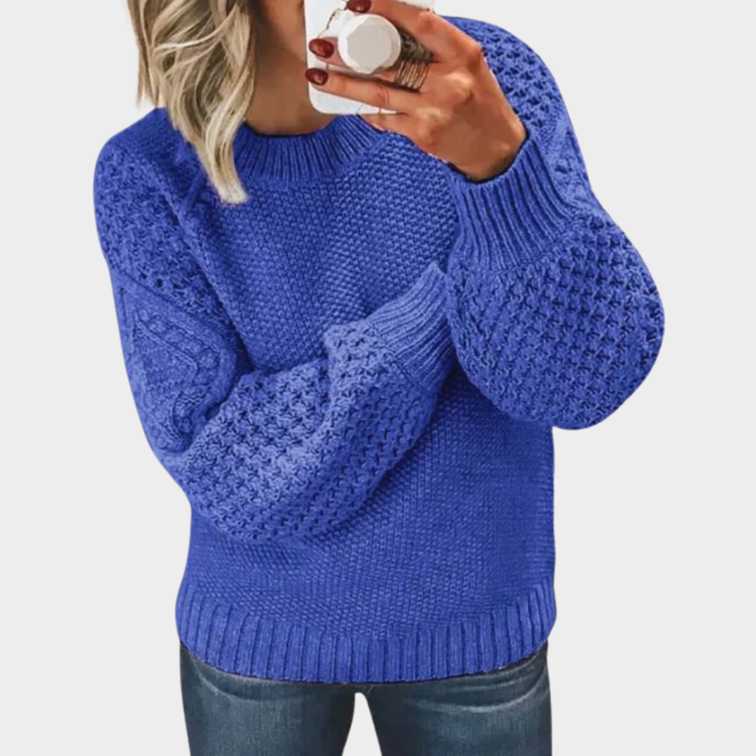 Women's Knitted Sweater – Long Sleeve – Round Neck – Soft Knit – Multiple Colours