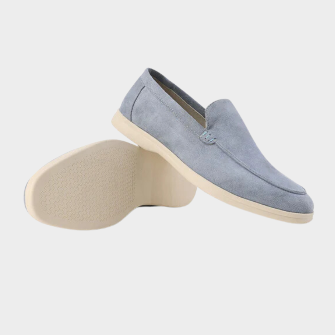 Old Money Suede Loafers for Men – Classic Slip-On Shoes, Black, Marine Blue, Fog Blue, Light Grey and More