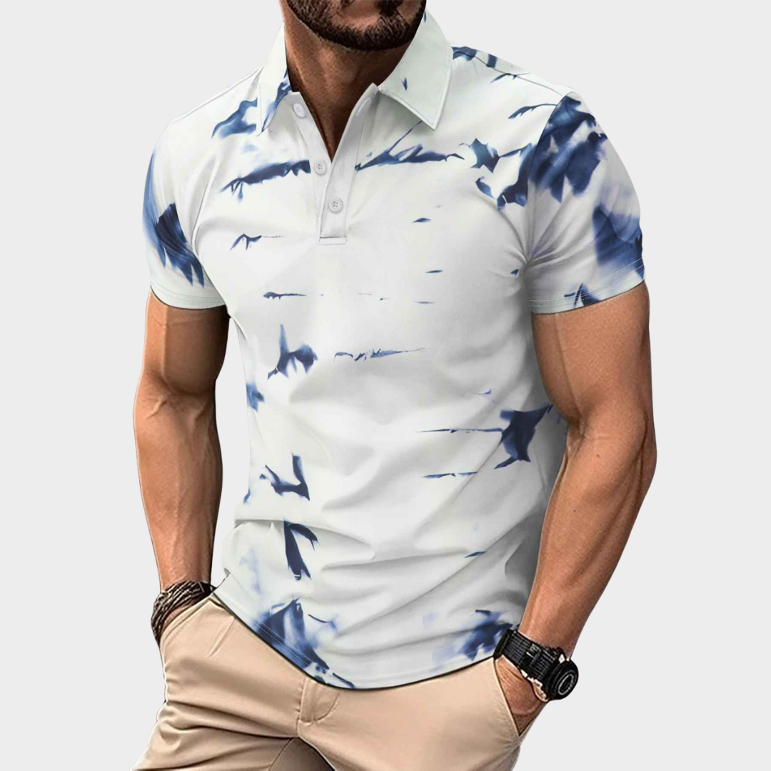 Men's Polo Shirt – Digital Print – Short Sleeve – Lapel Collar – Cotton Blend – Multiple Colours