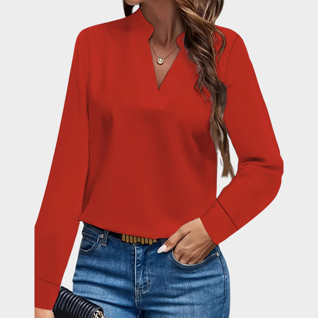 Women's Elegant Chiffon Blouse – Long Sleeve Office Shirt – Lightweight & Stylish – Multiple Colours