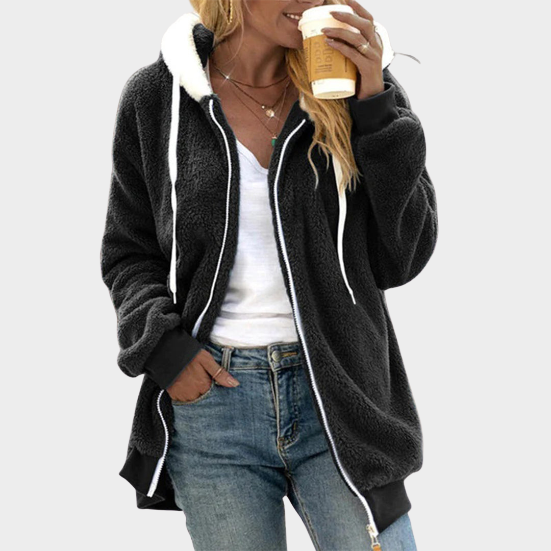 Women's Plush Zip-Up Jacket - Thickened Lamb Fleece - Warm Lined Overcoat - Multiple Colours