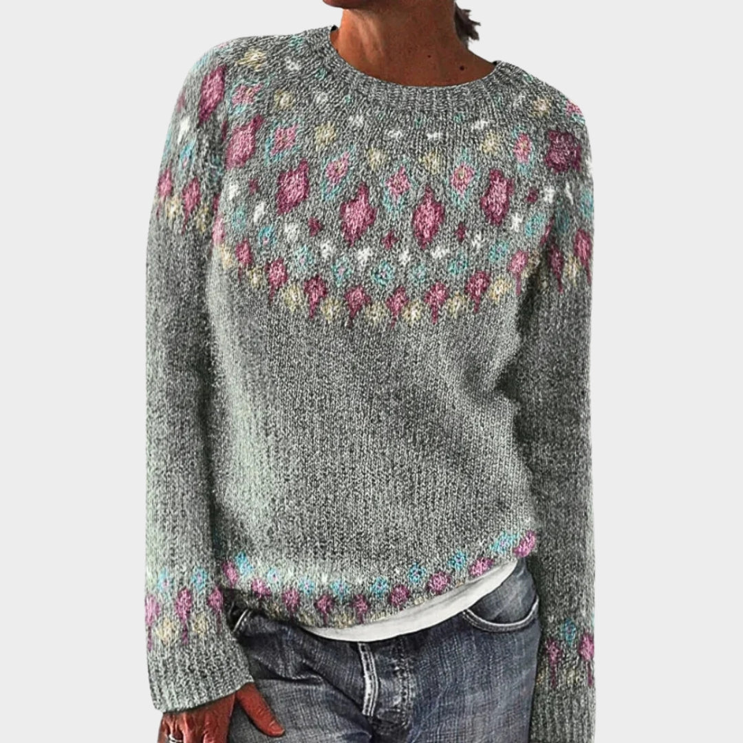 Women - Wool Sweater - Round Neck - Printed Knitwear - Soft & Warm - Multiple Colours