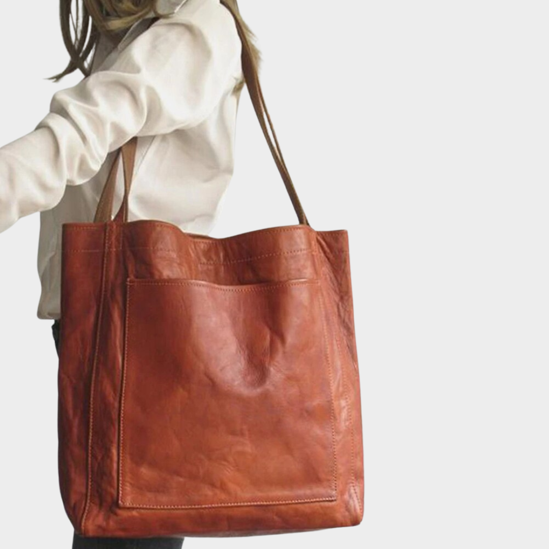 Women’s Large Capacity Tote Bag – Faux Leather Shoulder Handbag – Retro Design – Multiple Colours