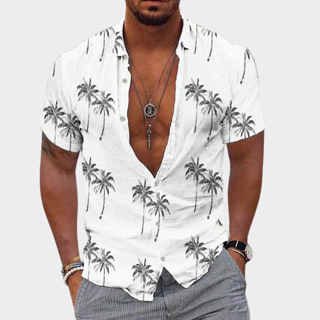 Men’s Hawaiian Shirt – Short Sleeve – Casual Cotton – Tropical Print – Multiple Colours