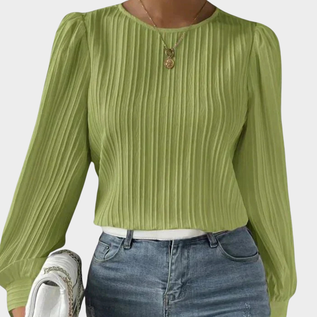 Women's Round Neck Long Sleeve Shirt – Classic Solid Colour Shirt – Casual & Office Wear – Multiple Colours