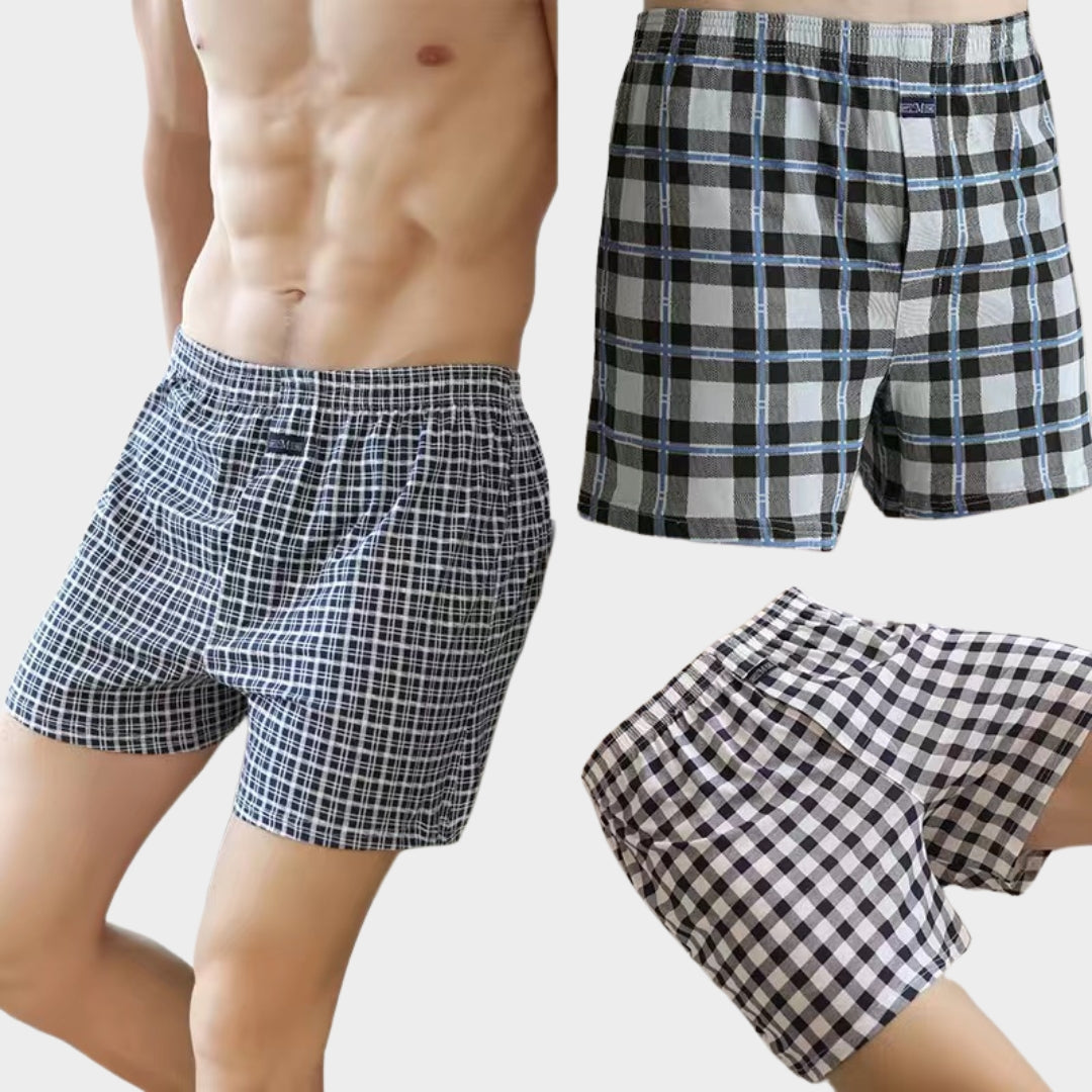 Men's High-Waist Cotton Boxer Shorts - Loose Fit - Breathable Pajama Pants - Soft & Comfortable - Multiple Colours